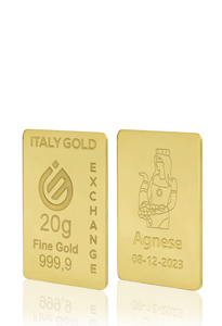 Lingotto Oro Dea della fortuna 24 Kt da 20 gr. - Idea Regalo Portafortuna - IGE: Italy Gold Exchange